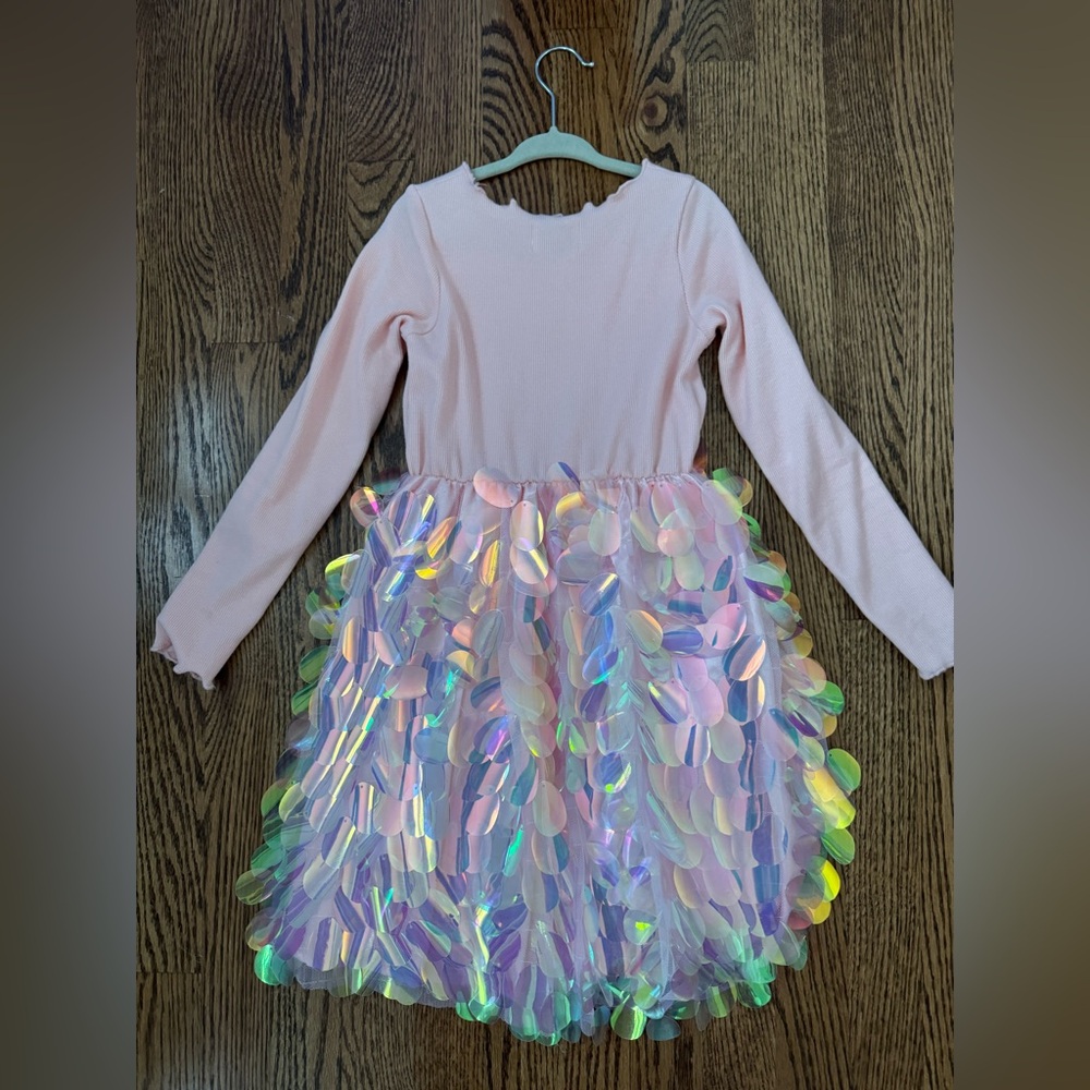 Lola + the Boys Paillette Magical Dress Pink Size 7-8